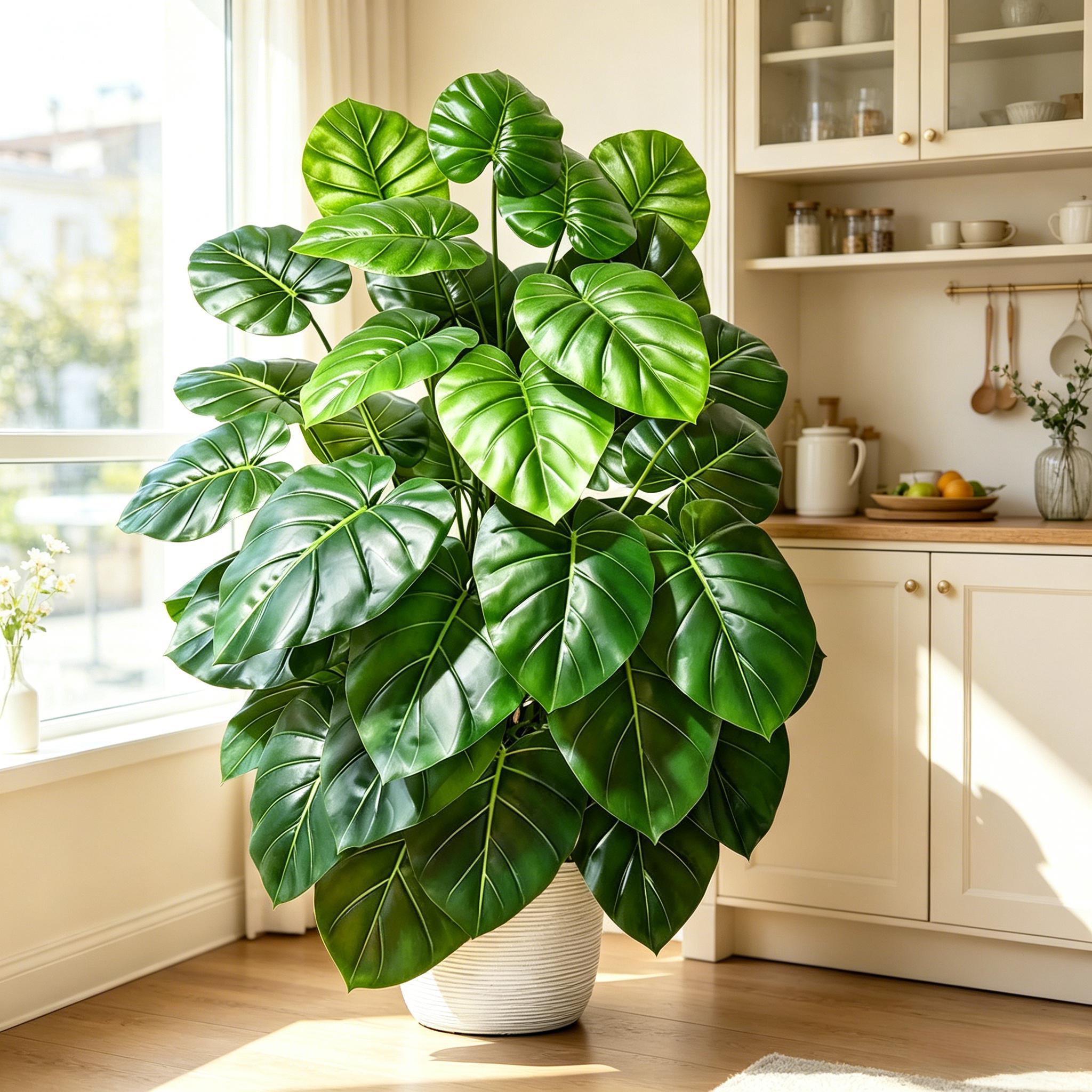 60-105cm Lifelike Artificial P - đánh giá và giá Monstera Adansonii