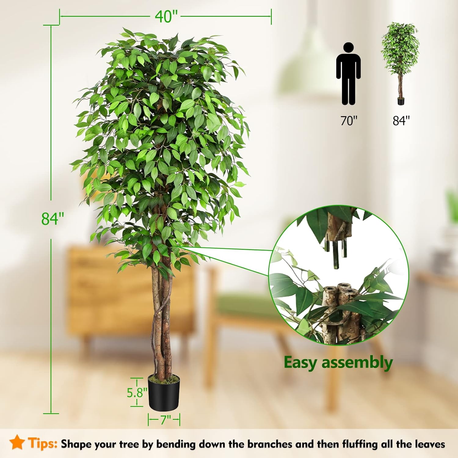 Lifelike Artificial Ficus Tree - đánh giá và giá Monstera Adansonii